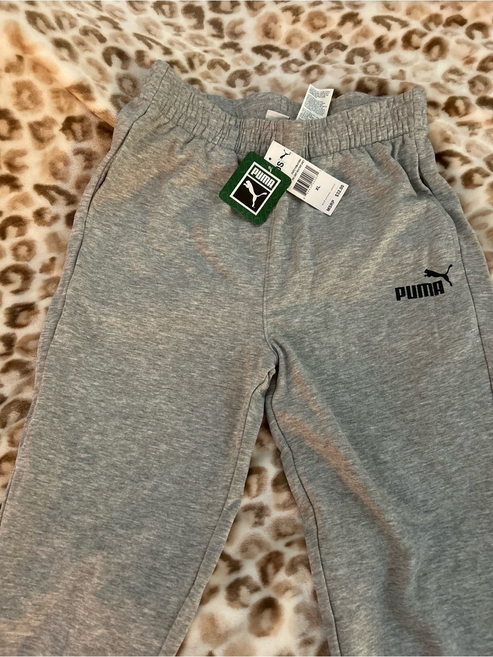 Puma Kids Gray Logo Joggers